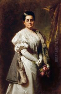 Lady In Lace Dress With Roses
