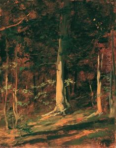 Sunlit Forest by Gyula Benczur