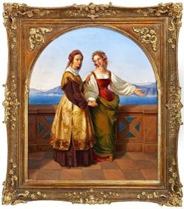 Two Women Named Leonoren by Edouard Julius Friedrich Bendemann