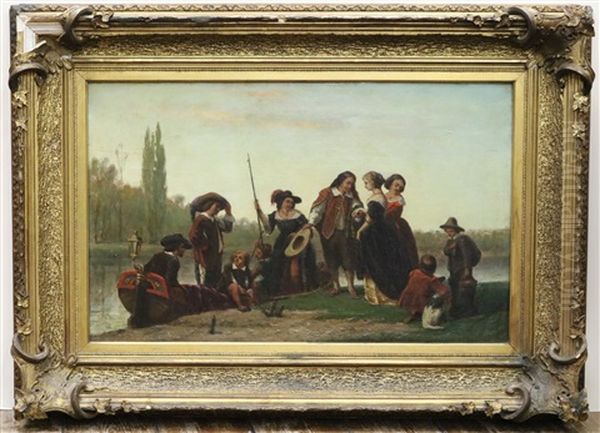 Een Elegant Gezelschap Bij Een Sloep - view 1
