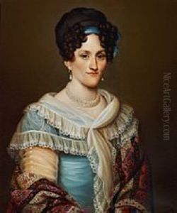 Portrait Of A Lady In A Blue Dress Portrait Of A Lady In A Blue Dress