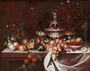 Zatisi S Ovocem, Lahvemi A Cukrovim Na Zvysenem Podnosu by Andrea Benedetti