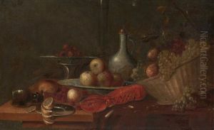 Nature Morte Au Homard, Panier De Fruits Et Verre by Andries Benedetti