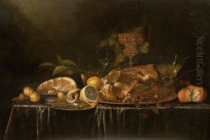 Stillleben Mit Fruchten Und Geschirr by Andries Benedetti