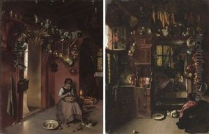 Peeling Potatoes (+ Mother's Little Helper; Pair) by Alois Josef Benedicter