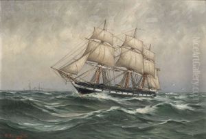 Pa Stormigt Hav by Arvid Ahlberg