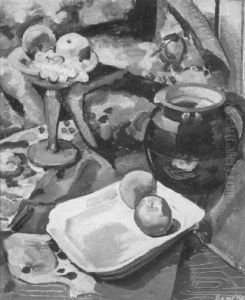 Still Life With Fruit And A Water Jug by Gerrit Beneker