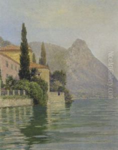 Blick Auf Oria Am Luganersee