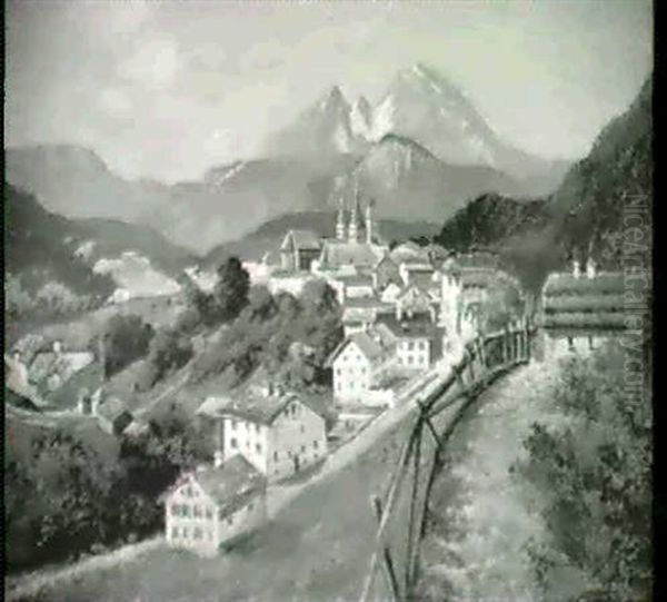 Blick Auf Berchtesgaden, Im Hintergrund Der Watzmann - view 1