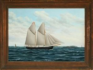 Seascape With Portrait Of The Schooner Mary Of Aalborg, Skipper Wilh. Christensen Seascape With Portrait Of The Schooner Mary Of Aalborg, Skipper Wilh. Christensen