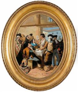 Escena De Taberna Andaluza by Rafael Benjumea