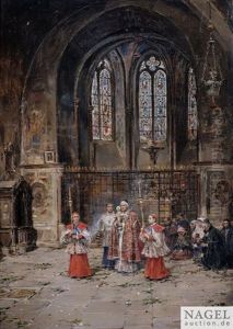 Kircheninterieur Wahrend Eines Hochamtes by Jose Benlliure Y Gil