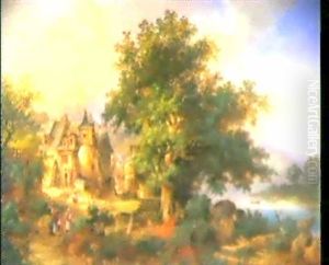 Parthie Bei Beilstein An Der Mosel. by Hermann Bennekenstein
