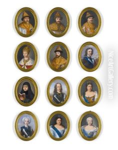 A Group Of Twelve Miniatures by Henri Benner