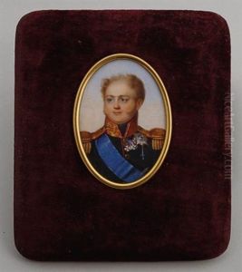 Portrait En Buste De L'empereur Alexandre Ier (after Jean-baptiste Isabey) by Henri Benner