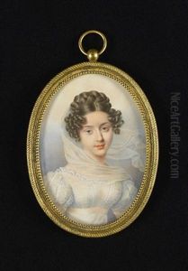A Lady, Called Princess Galycin, Wearing White Dress With Puff-sleeves, Ribbon Waistband And Frilled Trim, Her Hair Centre-parted, In Curls At The Side