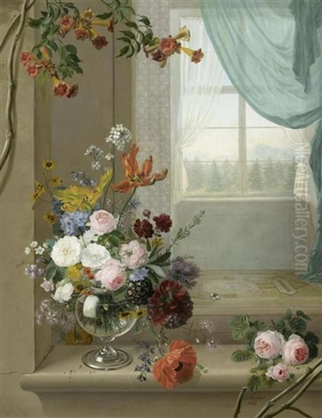 Blumenstilleben Auf Einer Fensterbank - view 1