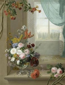 Blumenstilleben Auf Einer Fensterbank