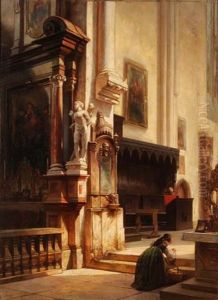 Interieur Einer Kirche by Carl Bennert