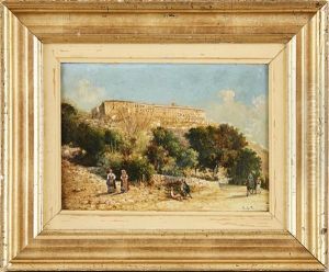 Landskapsbild Med Klostret I Monte Casino I Bakgrunden