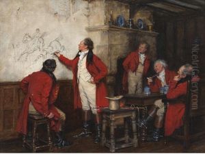 Huntsmen Recounting A Fall by Frank Moss Bennett