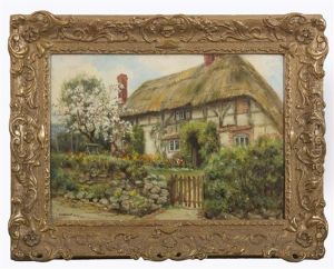 Old Cottage At Bury by Frank Moss Bennett