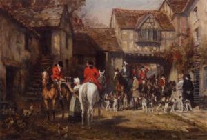 Huntsmen And Hounds In A Courtyard