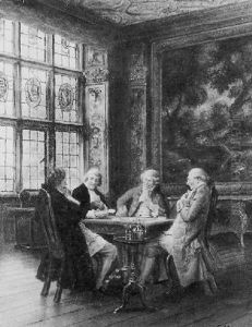 Georgian Gentlemen Playing Cards by Frank Moss Bennett