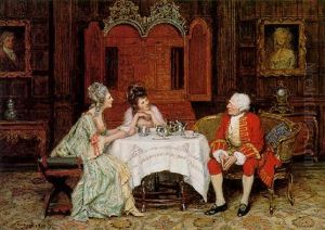 A Conversation At Tea Time by Frank Moss Bennett