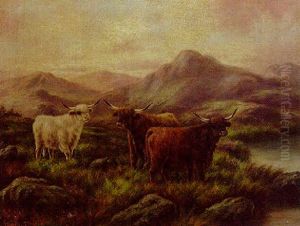 Highland Cattle In A Mountainous Landscape
