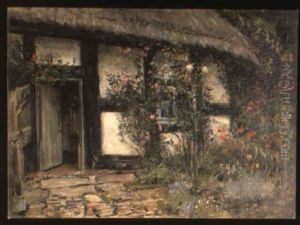 Cottage And Garden, Bosbury by Frank Moss Bennett