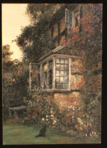 Black Cat In A Garden, Bosbury - view 1