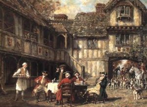 Meet Outside An Inn by Frank Moss Bennett