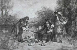 Feeding Ducks by Frank Moss Bennett
