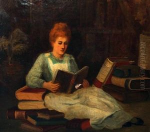 Young Lady Reading A Book by Lilian Langrishe Bennett