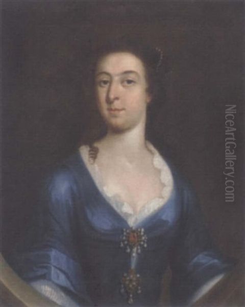 Portrait Of Robert Bullough, Wearing A Red Velvet Jacket And White Cravat - view 1