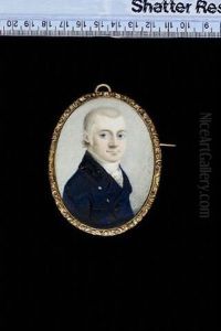 A Gentleman, Wearing Blue Coat With Black Collar, White Cravat by William Mineard Bennett