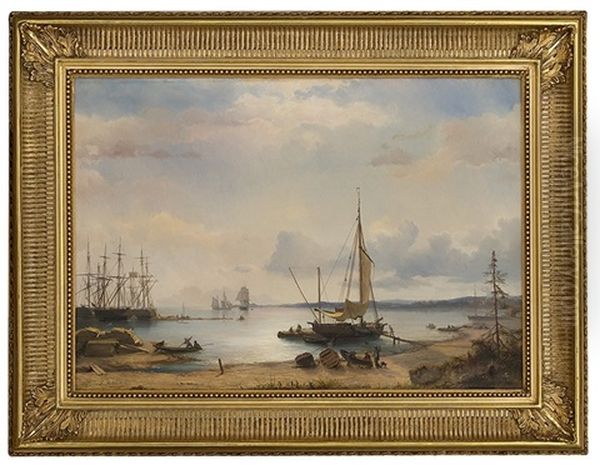 Scene From A Harbour With Sailing Ships - view 1