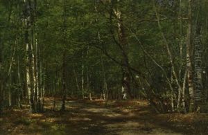 Sonnenbeschienener Birkenwald Bei Misdroy by Karl Bennewitz von Loefen the Elder