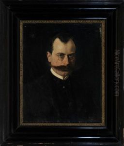 Portrait Eines Mannes Mit Schwarzem Anzug Und Zwickel Auf Der Nase