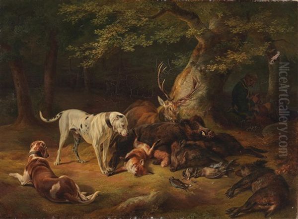 Dogs With The Spoils Of The Hunt - view 1