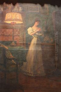 Femme Pensive Dans Un Interieur by Jules Benoit-Levy
