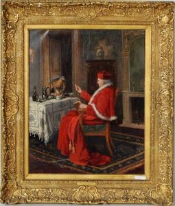 Cardinal And Parrot by Jules Benoit-Levy