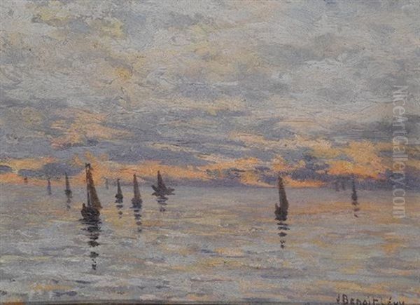 Crepuscule Sur La Mer A Volendam (hollande) - view 1