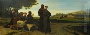 Saint Francois D'assise Transporte Mourant A Sainte Marie Des Anges, Benit La Ville D'assise