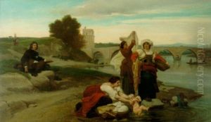 Poussin Finding The Subject For His Moses by Francois Leon Benouville