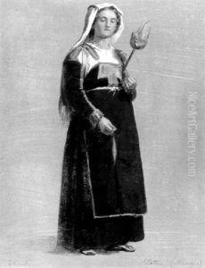 Costume De Femme Italienne by Jean Achille Benouville