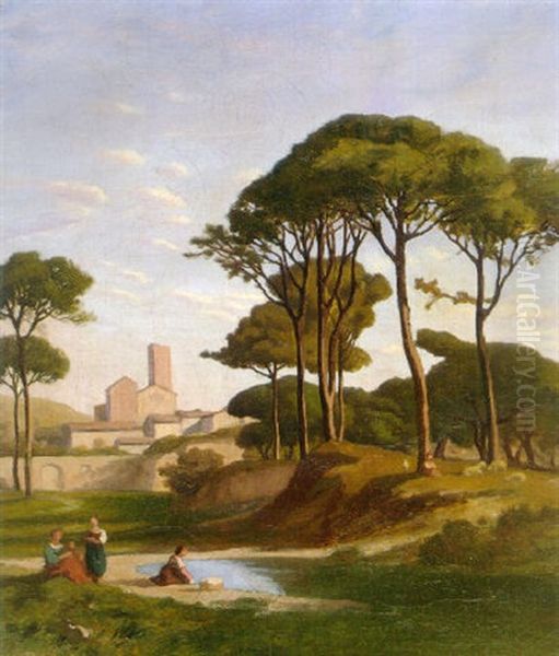 Italian Landscape With Three Women - view 1