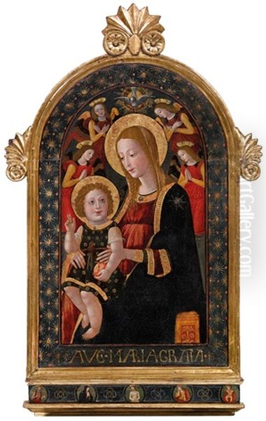 Madonna And Child Surrounded By Angels - view 1