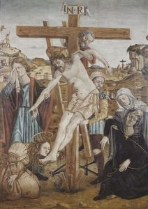 The Deposition, With The Sacrifice Of Isaac In The Distance by Alesso Di Benozzo